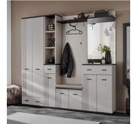 Ensemble Vestiaire 6P "Hugo" 210cm Gris & Noir