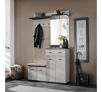 Ensemble Vestiaire Rembourré 4P "Hugo" 120cm Gris & Noir