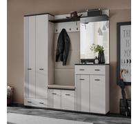 Ensemble Vestiaire Rembourré 5P "Hugo" 180cm Gris & Noir