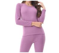 Ensemble Vetement Thermique Femme, Chemise Thermique Legging Chaud Hiver ÉLastique Et Slim VêTements De DéTente Classiques Respirants 2 PièCes Tendance Doux Chic