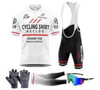 Ensemble vêtements Cyclisme Manche Courte Homme Maillot Cyclisme Pro Vêtement ete Velo Route,avec Cuissard Rembourré 9D,Ensemble de Maillot de Cyclisme Pro Team 2024 pour Hommes (TYP-1,XXL)