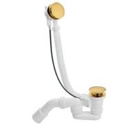 Ensemble vidage de baignoire - ZOR® - L900 mm - Siphon haut débit - Clapet recouvrant métal - Or - Bonde robuste