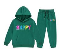 Ensemble Ville Deux Pièces Enfant Garçon Fille Océan Graphique Pullover Sweat à Capuche Haut Pantalon Mode Survêtement Nom Vêtements Corsage(Dark Green, 120)