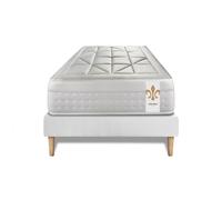 Ensemble Vingt-Huit 90 x 190 cm sommier Kit Blanc - 28cm - Ressorts ensachs et mmoire de forme - Soutien sur mesure - Sommier kit Blanc