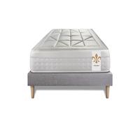 Ensemble Vingt-Huit 90 x 190 cm sommier Kit Gris - 28cm - Ressorts ensachs et mmoire de forme - Soutien sur mesure - Sommier kit Gris