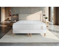 Ensemble Vingt-Quatre PLUS 2 x 100 x 200 cm sommier Blanc - 24cm - Ressorts ensachs et mmoire de forme - Confort htelier - Sommier Tapissier Blanc