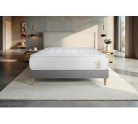 Ensemble Vingt-Quatre PLUS 200 x 200 cm sommier Kit Gris - 24cm - Ressorts ensachs et mmoire de forme - Confort htelier - Sommier kit Gris
