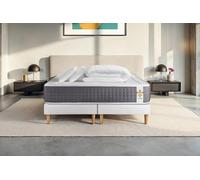 Ensemble Vingt-Six 2 x 90 x 200 cm sommier Blanc - 26cm - Ressorts ensachs et mmoire de forme - Confort 5? - Sommier Tapissier Blanc