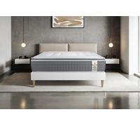 Ensemble Vingt-Six PLUS 140 x 200 cm sommier Blanc - 26cm - Ressorts ensachs et mmoire de forme - Effet nuage - Sommier Tapissier Blanc