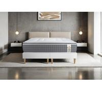 Ensemble Vingt-Six PLUS 2 x 100 x 200 cm sommier Blanc - 26cm - Ressorts ensachs et mmoire de forme - Effet nuage - Sommier Tapissier Blanc
