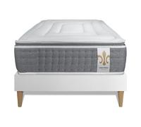 Ensemble Vingt-Six PLUS 90 x 200 cm sommier Kit Blanc - 26cm - Ressorts ensachs et mmoire de forme - Surmatelas intgr - Sommier kit Blanc