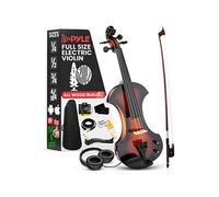 Ensemble Violon Electrique Taille Complète 4/4, Violon Silent en Bois Massif avec Etui Dur, Jeu de Cordes Supplémentaires, Archet et Accessoires en