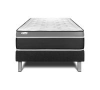 Ensemble Matelas Sommier 120x200 cm - Sommier Noir (en kit) - Vital Care Noir