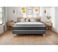 Ensemble VITAL CARE 140 x 200 cm sommier Kit gris - 26cm - Ressorts ensachs et mmoire de forme - Moelleux - Sommier kit Gris