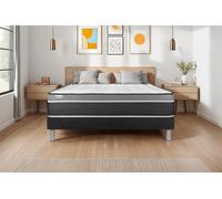 Ensemble VITAL CARE 150 x 190 cm Sommier Kit Noir - 26cm - Mousse polyurthane mmoire de forme - Moelleux - Sommier kit Noir