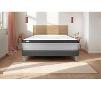 Ensemble VITAL ERGO 140 x 200 cm sommier Kit gris - 26cm - Mousse polyurthane mmoire de forme - Enveloppant - Sommier kit Gris