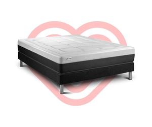 Ensemble VITAL FORM 200 x 200 cm sommier kit noir