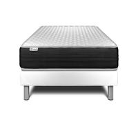 Ensemble VITAL MEMO ONE 120 x 190 cm Sommier Kit Blanc - 24cm - Mousse polyurthane mmoire de forme - Enveloppant - Sommier kit Blanc