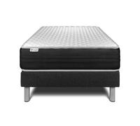 Ensemble VITAL MEMO ONE 120 x 190 cm Sommier Kit Noir - 24cm - Mousse polyurthane mmoire de forme - Enveloppant - Sommier kit Noir