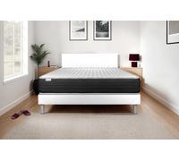 Ensemble VITAL MEMO ONE 150 x 190 cm Sommier Kit Blanc - 24cm - Mousse polyurthane mmoire de forme - Enveloppant - Sommier kit Blanc