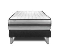 Ensemble VITAL POWER RECOVER 120 x 200 cm Sommier Kit Noir - 26cm - Ressorts ensachs et mmoire de forme - Moelleux - Sommier kit Noir