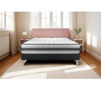 Ensemble VITAL POWER RECOVER 130 x 200 cm Sommier Kit Noir - 26cm - Ressorts ensachs et mmoire de forme - Moelleux - Sommier kit Noir