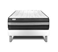 Ensemble Matelas Sommier 120x190 cm - Sommier Blanc (en kit) - Vital Power Zen Blanc