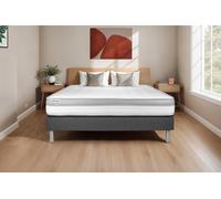 Ensemble VITAL RELAX 140 x 220 cm sommier Kit gris - 18cm - Mousse - Ferme - Sommier kit Gris
