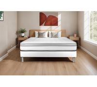 Ensemble VITAL RELAX 150 x 190 cm Sommier Kit Blanc - 18cm - Mousse - Ferme - Sommier kit Blanc