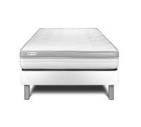 Ensemble VITAL RELAX 90 x 190 cm sommier Kit blanc - 18cm - Mousse - Ferme - Sommier kit Blanc