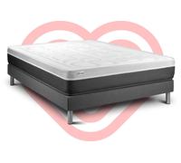Ensemble VITAL SOFT 140 x 200 cm sommier Kit gris
