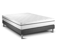 Ensemble Vital Spa 140 x 190 cm sommier Kit Gris | Epaisseur : 24 cm | Confort : Ferme