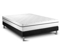 Ensemble Vital Spa 140 x 200 cm sommier Kit Noir | Epaisseur : 24 cm | Confort : Ferme