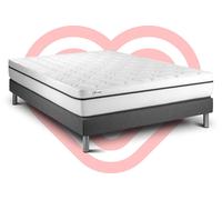 Ensemble Vital Spa 160 x 200 cm sommier Kit Gris | Epaisseur : 24 cm | Confort : Ferme