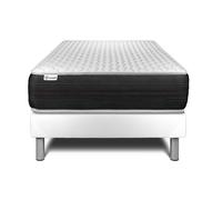 Ensemble VITAL SPRING 120 x 200 cm Sommier Kit Blanc - 22cm - Ressorts ensachs - Tonique - Sommier kit Blanc
