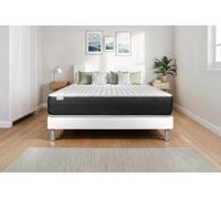 Ensemble VITAL SPRING 140 x 220 cm Sommier Kit Blanc - 22cm - Ressorts ensachs - Tonique - Sommier kit Blanc