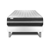 Ensemble VITAL SPRING ZEN 120 x 190 cm Sommier Kit Blanc - 26cm - Ressorts ensachs et mmoire de forme - Moelleux - Sommier kit Blanc