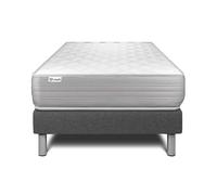 Ensemble Matelas Sommier 120x200 cm - Sommier Gris (en kit) - Vitalmemo Gris