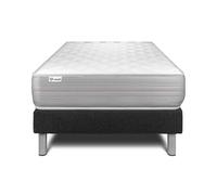 Ensemble VITALMEMO 120 x 200 cm Sommier Kit Noir - 18cm - Mousse polyurthane mmoire de forme - Tonique - Sommier kit Noir