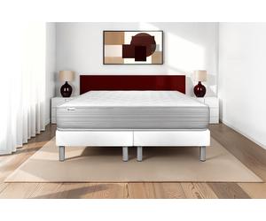 Ensemble VITALMEMO 180 x 200 cm - 18cm - Mousse polyurthane mmoire de forme - Tonique - Sommier Tapissier Blanc
