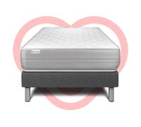 Ensemble matelas et sommier VITALIT Ensemble matelas 90 x 190 cm Mousse polyuréthane à mémoire de forme VITALMEMO - 18 cm - Ferme - sommier Gris