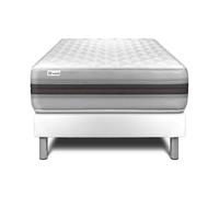 Ensemble VITALMEMO BACK 120 x 190 cm Sommier Kit Blanc - 26cm - Mousse polyurthane mmoire de forme - Moelleux - Sommier kit Blanc