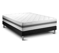 Ensemble VITALMEMO Back 200x200cm sommier kit Noir | Epaisseur : 26 cm | Confort : Equilibré