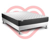 Ensemble matelas et sommier VITALIT Ensemble matelas 160 x 200 cm Mousse polyuréthane à mémoire de forme VITALMEMO ONE - 24 cm - Ferme - sommier Blanc