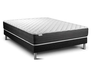Ensemble VITALMEMO One 200 x 200 cm sommier Kit Noir | Epaisseur : 24 cm | Confort : Ferme