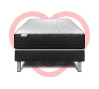 Ensemble VITALMEMO ONE 90 x 200 cm sommier Kit noir