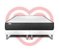 Ensemble Matelas Sommier 2x100x200 cm - Vitalpower Blanc