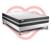 Ensemble Vitalpower Zen 160 X 200 Cm Sommier Kit Blanc