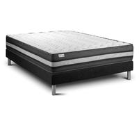 Ensemble VITALPOWER Zen 200 x 200 cm sommier Kit Noir | Epaisseur : 24 cm | Confort : Ferme