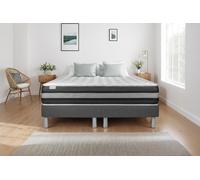 Ensemble VITALSPRING ZEN 180 x 200 cm - 26cm - Ressorts ensachs et mmoire de forme - Moelleux - Soutien Ferme - Sommier gris